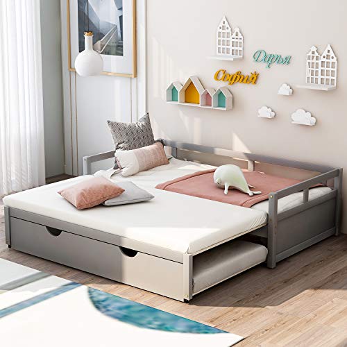 Wooden Daybed With Pop Up Trundle