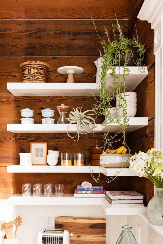 Wooden Shelves With Black Brackets